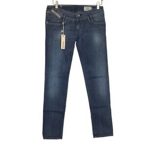 Diesel Matic Wash 008IG_Stretch W26 L32 Blue Women's Jeans Low Rise Straight